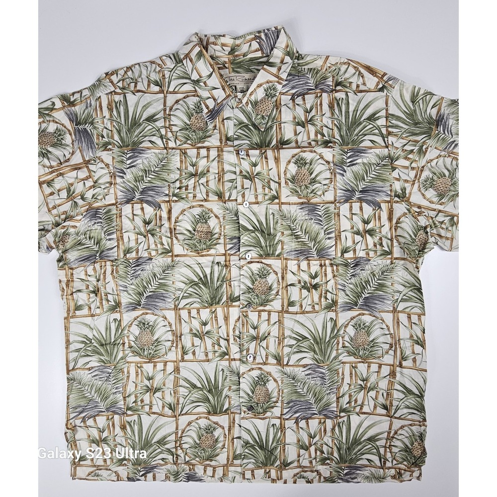 VTG Tori Richard Button Up Mens 2XL Hawaiian Cotton Lawn Tropical Pineapples
